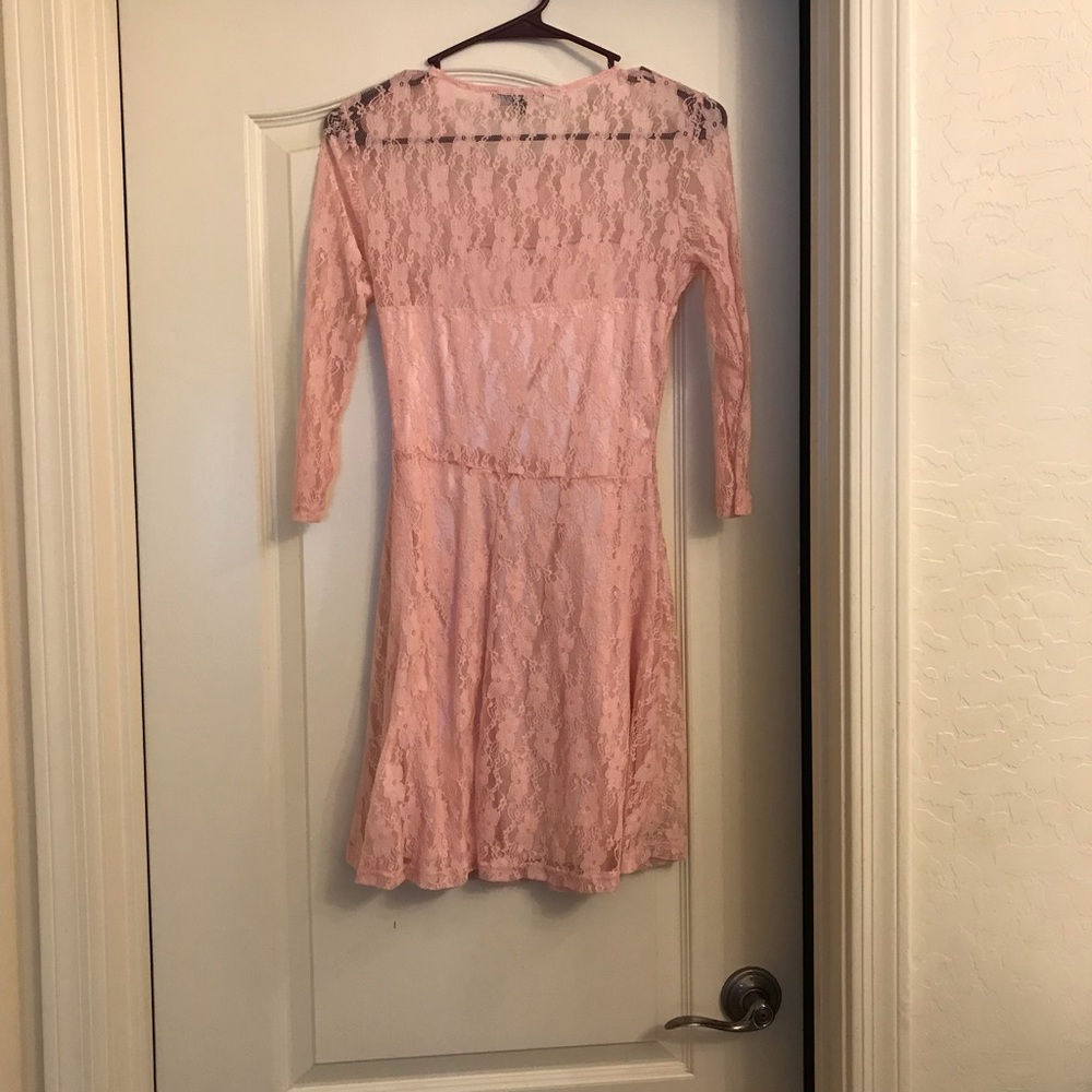 Lace pink dress